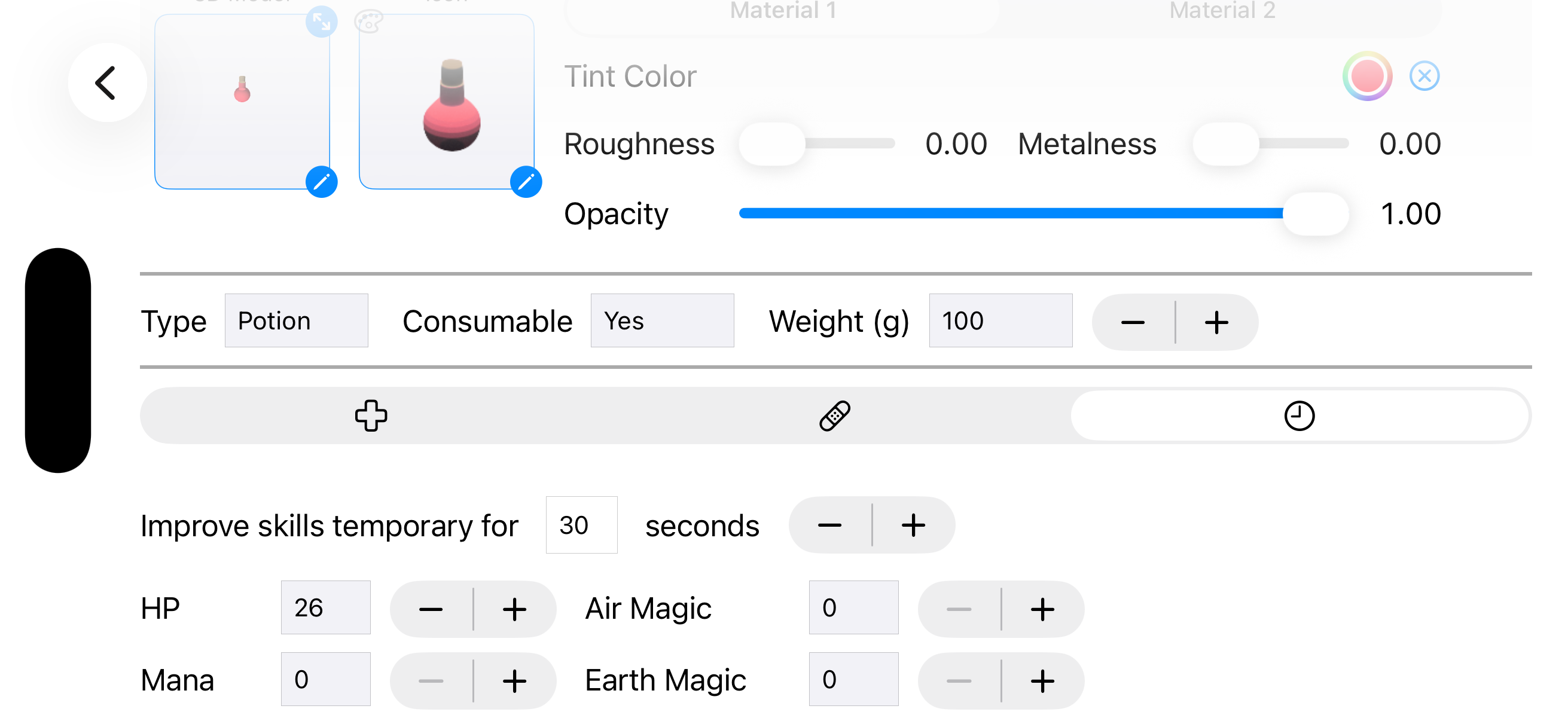 Temporary Potions