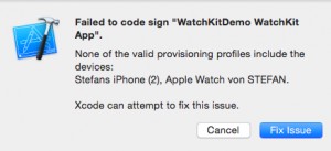WatchKit Error Message