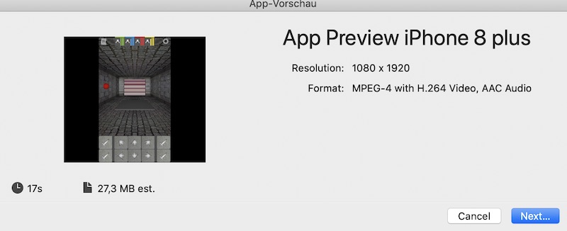 Export App Preview in iMovie